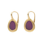 Earrings with a loop made of brushed 925 silver, 24k gold plated (gold finish /Fashion gifts