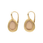Earrings with a loop made of brushed 925 silver, 24k gold plated (gold finish /Fashion gifts