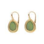 Earrings with a loop made of brushed 925 silver, 24k gold plated (gold finish /Fashion gifts