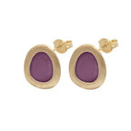 Cercei cu surub din argint 925 periat, placat cu aur de 24k (finitura aurie) /Fashion gifts
