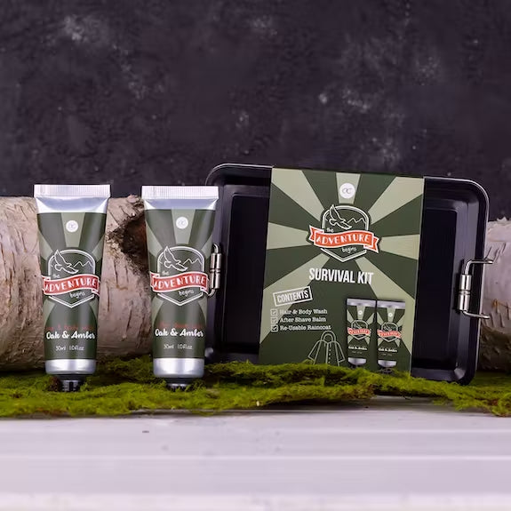 Adventure Collection Set Gel 2in1 hair&amp;body wash 30ml, aftershave balm 30ml, rain poncho (reusable)