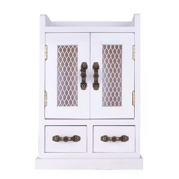Bathroom set in wooden cabinet