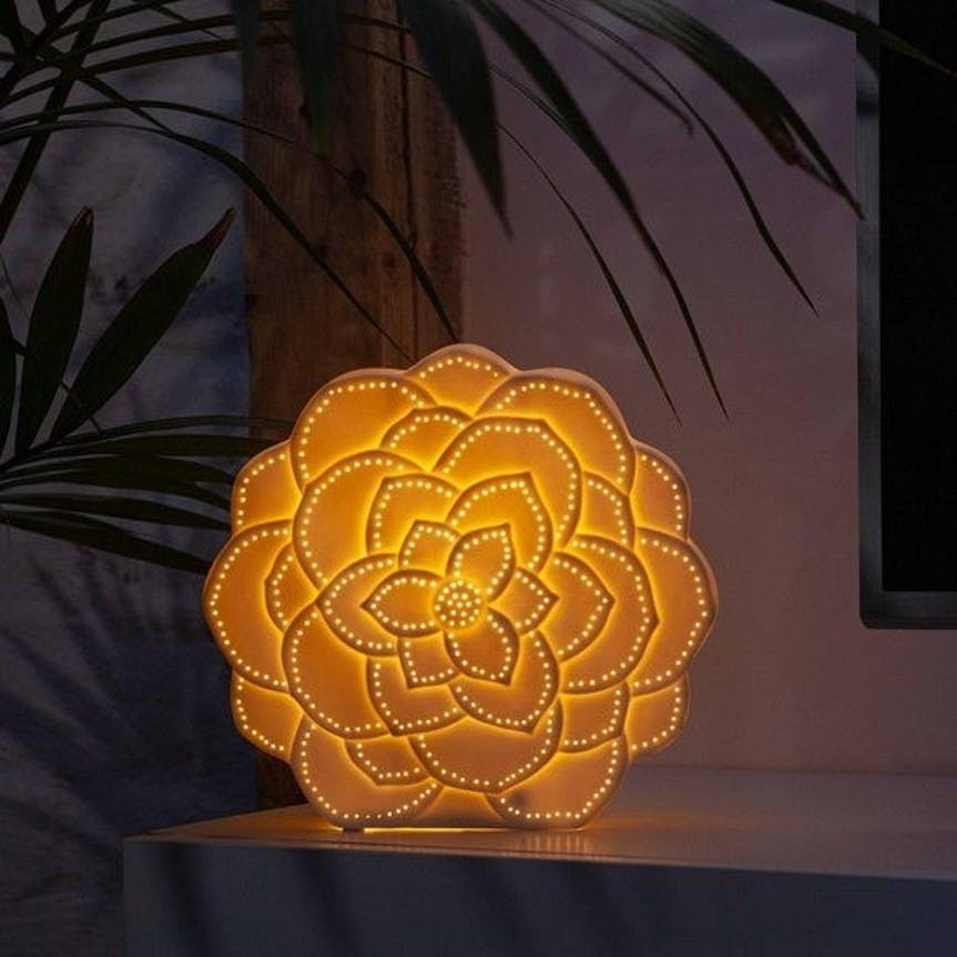 Iluniq - decorative table lamp, gift idea - ROSE