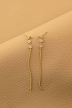Ag925 earrings with flowers and chain /Fashion gifts
