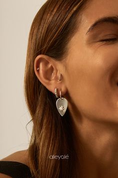 AG925 leaf-shaped earrings with zirconia stone /Fashion gifts