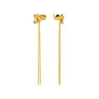 925 Sterling Silver Earrings with Flower and Chain /Fashion gifts