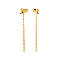 925 Sterling Silver Earrings with Flower and Chain /Fashion gifts