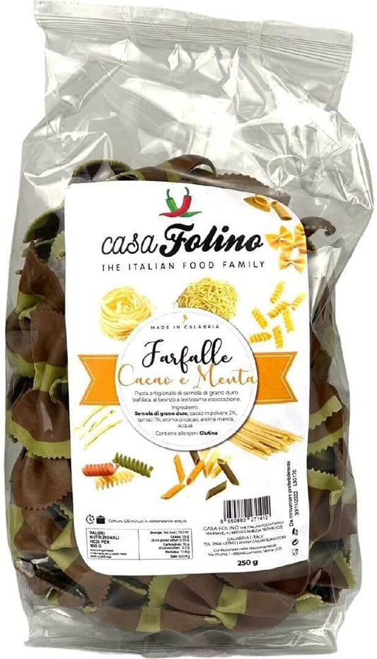 Pasta farfalle cu cacao si menta, 250 gr