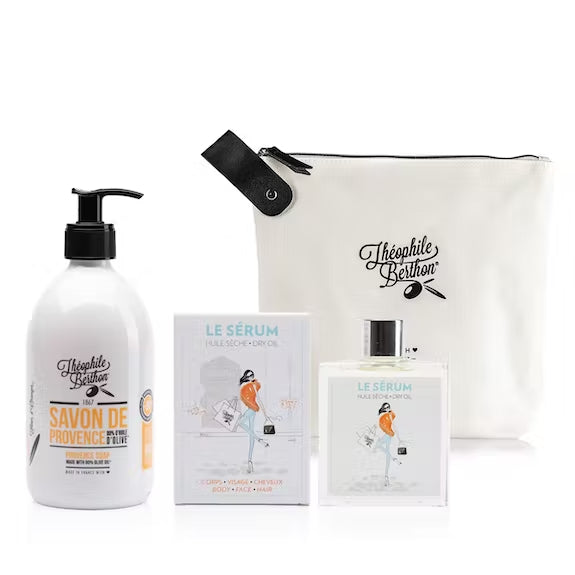Gift set with dry oil for body, face and hair and soap, citrus and neroli aroma