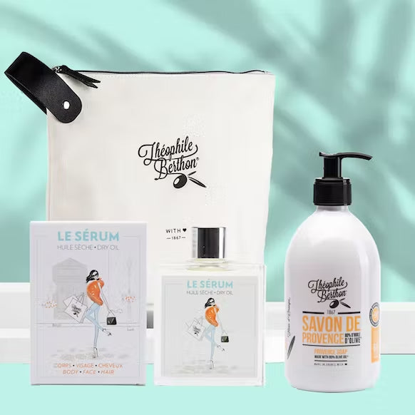 Gift set with dry oil for body, face and hair and soap, citrus and neroli aroma