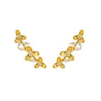 Earrings made of Ag925 with flowers and zirconia /Fashion gifts