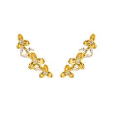 Earrings made of Ag925 with flowers and zirconia /Fashion gifts