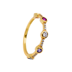 925 silver ring with asymmetrical multicolored zirconia /fashion gifts
