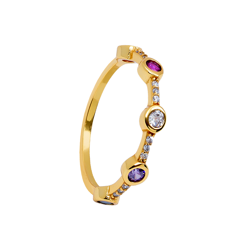 925 silver ring with asymmetrical multicolored zirconia /fashion gifts