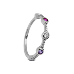 925 silver ring with asymmetrical multicolored zirconia /fashion gifts