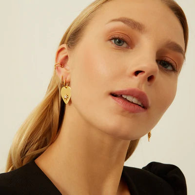 AG925 leaf-shaped earrings with zirconia stone /Fashion gifts