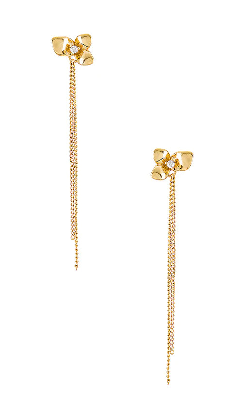 925 Sterling Silver Earrings with Flower and Chain /Fashion gifts