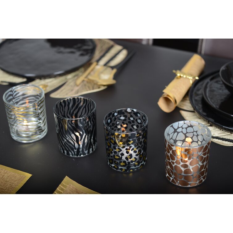 Set of 4 safari decor glasses
