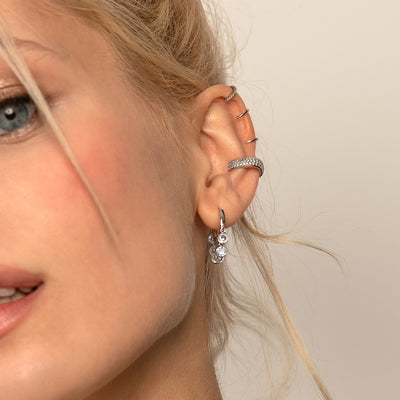 925 silver hoop earrings with zirconia /Fashion gifts