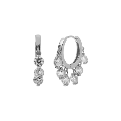 925 silver hoop earrings with zirconia /Fashion gifts