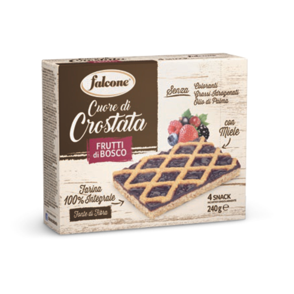 Cuor di crostata- Tarta cu faina integrala, fructe rosii si miere-240g(6x40g)