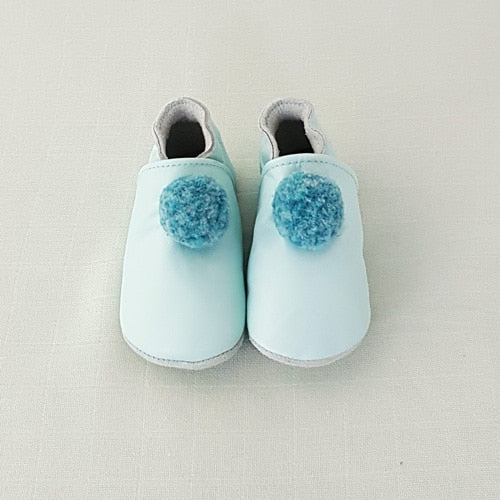 Pantofi din piele pentru copii, Pompon