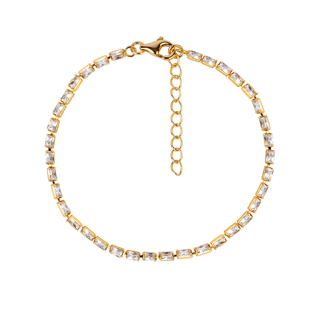 925 silver bracelet with square zirconia stones /Fashion gifts