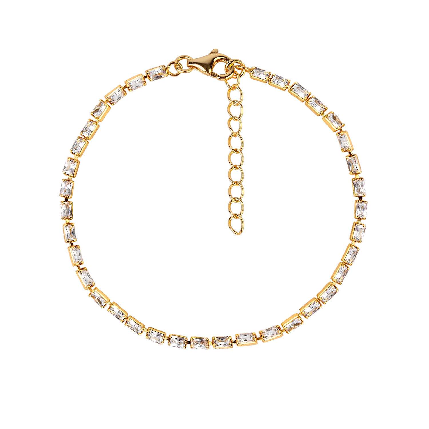 925 silver bracelet with square zirconia stones /Fashion gifts