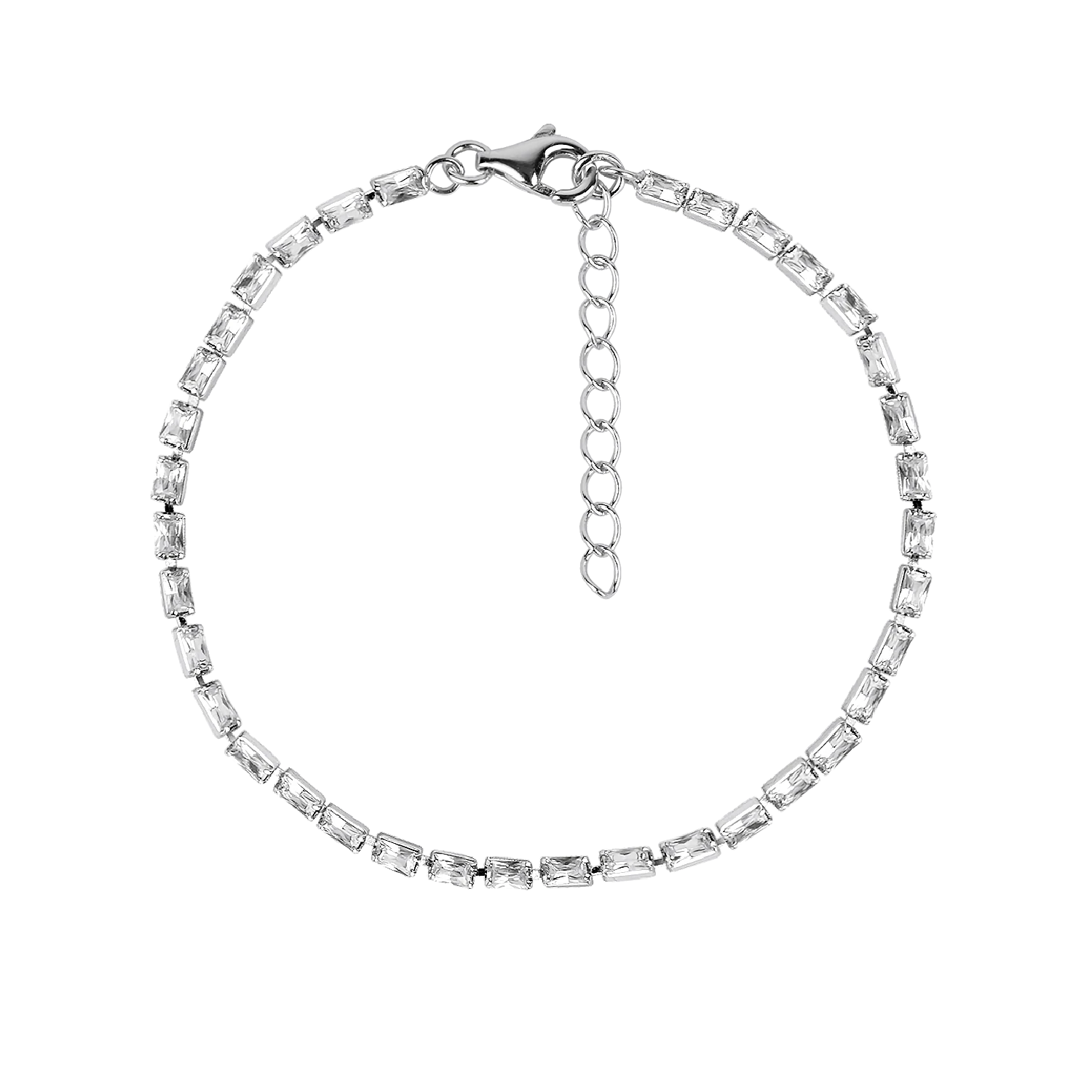 925 silver bracelet with square zirconia stones /Fashion gifts