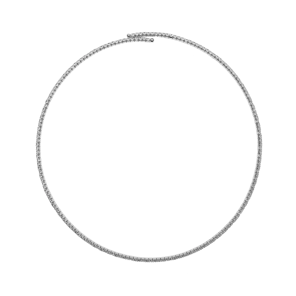 Rigid necklace made of Ag 925, with zirconia /fashion gifts