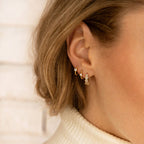 Round 925 silver earrings with zirconia /Fashion gifts