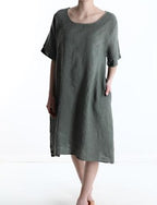 100% linen dress - One size (Large fit)