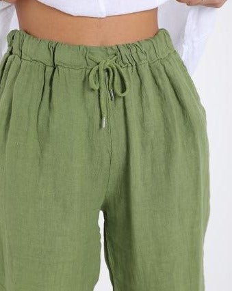 100% linen trousers with pockets - One size fits all (Medium fit)