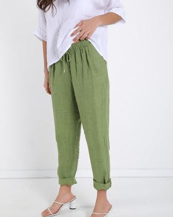 Pantalon de in 100% cu buzunare- Talie unica (Medium fit)