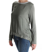 Silk blouse with shiny applique - One size fits all (Medium fit)Fashion gifts