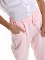 100% linen trousers with pockets - One size (Medium fit)