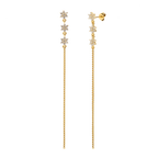 Ag925 earrings with flowers and chain /Fashion gifts