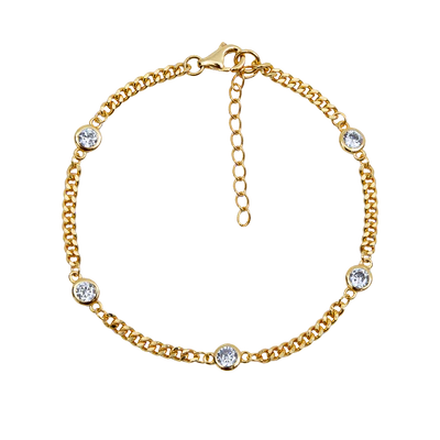925 silver chain bracelet with zirconia /Fashion gifts