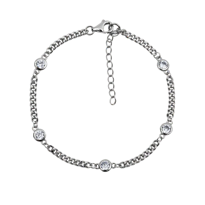925 silver chain bracelet with zirconia /Fashion gifts
