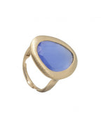 Brushed 925 silver ring, 24k gold plated, (15.5cm crystal; gold finish) /fashion gifts