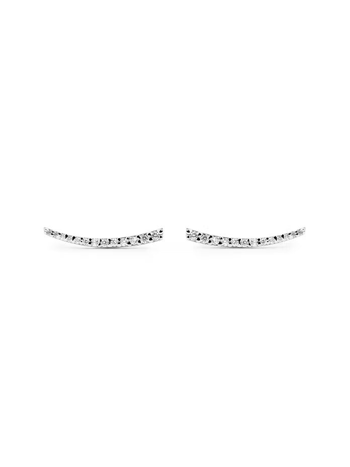 AG925 rhodium-plated earrings with zirconia and screw /Fashion gifts