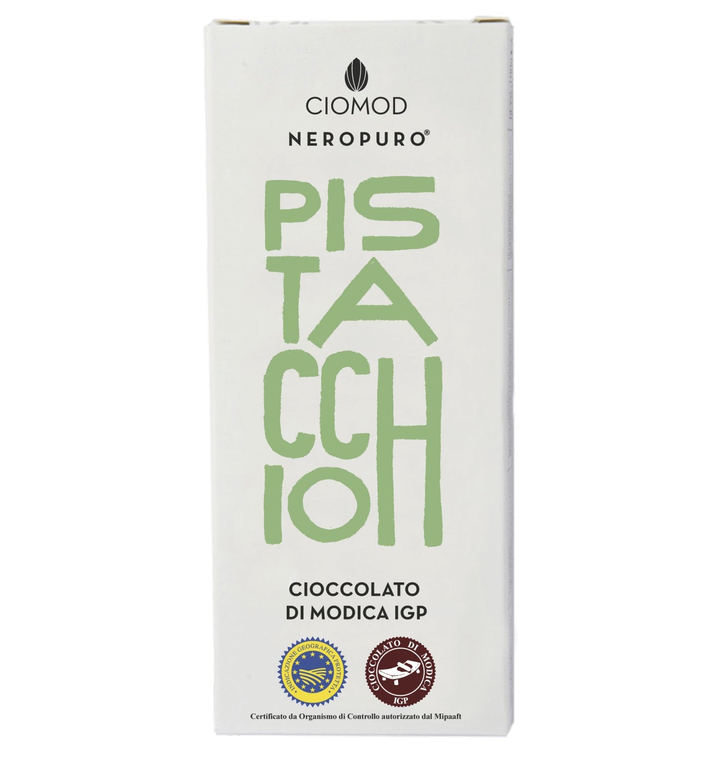 Ciocolata de Modica cu fistic verde din Bronte, 100g/ Fara gluten , fara lapte/De pofta