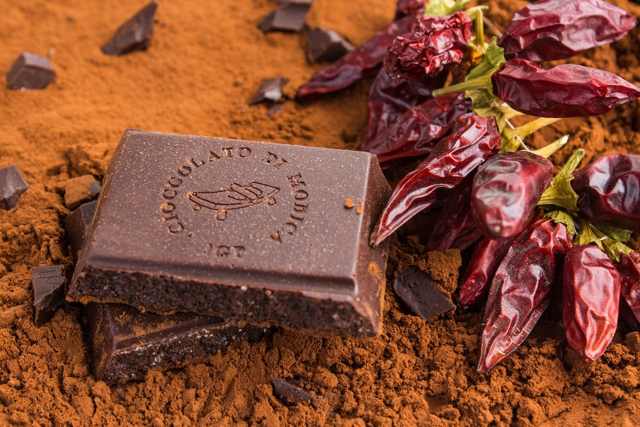 Gluten Free-Modica Chocolate with Chili Pepper, 100g/ Gluten free, milk free