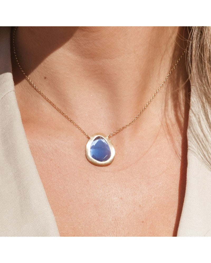 Matte finished silver necklace and 24k gold plated (gold finish) /fashion gifts