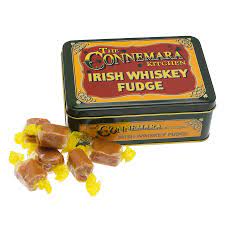 Whiskey flavored Irish fudge, in metal can, 150g