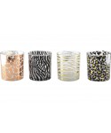 Set of 4 safari decor glasses