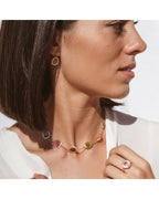 Matte finished silver necklace plated with 24k gold (gold finish) /fashion gifts