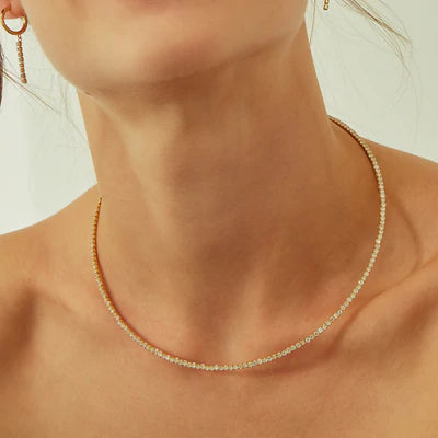 Rigid necklace made of Ag 925, with zirconia /fashion gifts