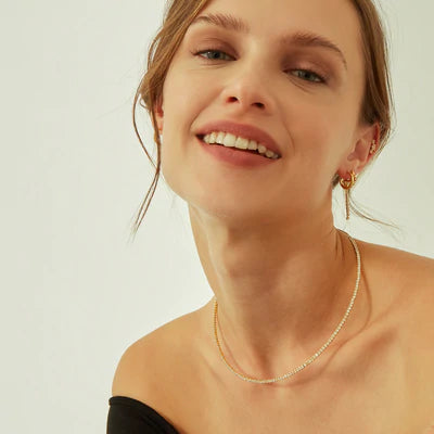 Rigid necklace made of Ag 925, with zirconia /fashion gifts
