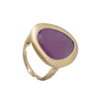Brushed 925 silver ring, 24k gold plated (2.4 cm crystal, gold finish) /fashion gifts